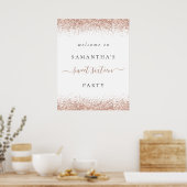 バラエレガント金ゴールドグリッターウェルカムスウィート16パーティー ポスター (キッチン)