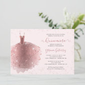 バラエレガント金ゴールドグリッターキンセアニラドレス 招待状 (スタンド正面)