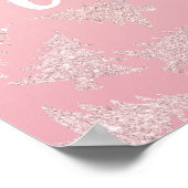 バラエレガント金ゴールドグリッタークリスマスツリーパターン ポスター (角)