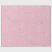 バラエレガント金ゴールドグリッタークリスマスツリーパターン ラッピングペーパー (フラット)