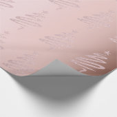 バラエレガント金ゴールドグリッタークリスマスツリーパターン ラッピングペーパー (角)