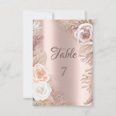 バラエレガント金ゴールドグリッターグラデーションボホフラワー 招待状 (裏面)