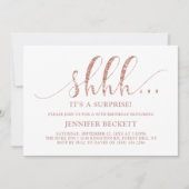 バラエレガント金ゴールドグリッターサプライズ誕生日パーティー 招待状 (正面)