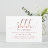 バラエレガント金ゴールドグリッターサプライズ誕生日パーティー 招待状 (スタンド正面)