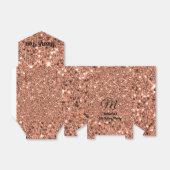 バラエレガント金ゴールドグリッターサンキューモノグラムブラック フェイバーボックス (折り畳みなし)