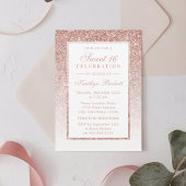 バラエレガント金ゴールドグリッタースウィート16誕生日 招待状