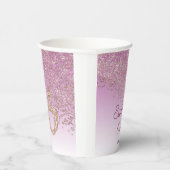 バラエレガント金ゴールドグリッタースウィート16誕生日 紙コップ (右)