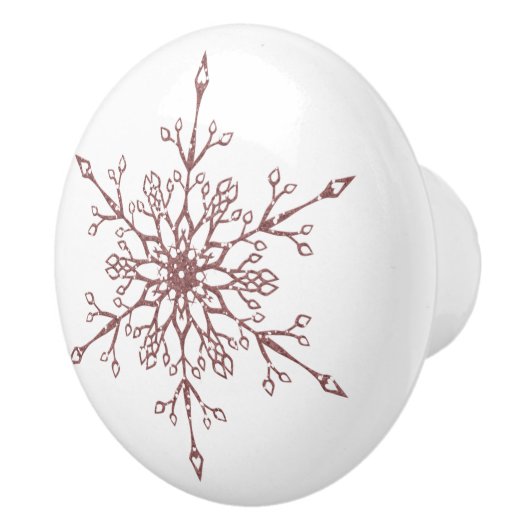 バラエレガント金ゴールドグリッタースノーフレーククリスマス セラミックノブ (右)