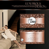 バラエレガント金ゴールドグリッタースパークルスターズアンドロゴ 名刺