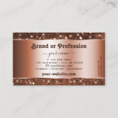 バラエレガント金ゴールドグリッタースパークルスターズストライキング 名刺 (裏面)