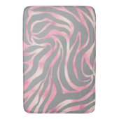 バラエレガント金ゴールドグリッターゼブラグレイアニマルプリント バスマット (正面縦)