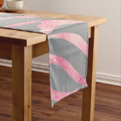 バラエレガント金ゴールドグリッターゼブラグレイアニマルプリント ミディアムテーブルランナー (インサイチュ)