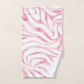 バラエレガント金ゴールドグリッターゼブラホワイトアニマルプリント バスタオルセット (ハンドタオル)