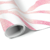 バラエレガント金ゴールドグリッターゼブラホワイトアニマルプリント ラッピングペーパー (ロールコーナー)