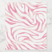 バラエレガント金ゴールドグリッターゼブラホワイトアニマルプリント ワインラベル (シングルラベル)