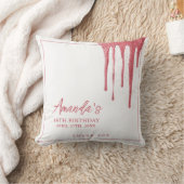 バラエレガント金ゴールドグリッタードリップスウィート16誕生日 クッション (ブランケット)