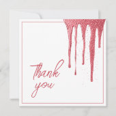 バラエレガント金ゴールドグリッタードリップスウィート16誕生日 サンキューカード (正面)