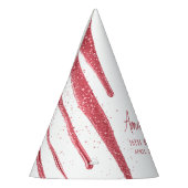 バラエレガント金ゴールドグリッタードリップスウィート16誕生日 パーティーハット (左)