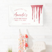 バラエレガント金ゴールドグリッタードリップスウィート16誕生日 横断幕 (インサイチュ)