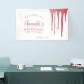 バラエレガント金ゴールドグリッタードリップスウィート16誕生日 横断幕 (トレードショー)