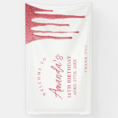 バラエレガント金ゴールドグリッタードリップスウィート16誕生日 横断幕 (縦)