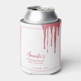 バラエレガント金ゴールドグリッタードリップスウィート16誕生日 缶クーラー