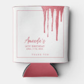 バラエレガント金ゴールドグリッタードリップスウィート16誕生日 缶クーラー (正面)