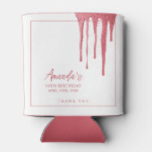 バラエレガント金ゴールドグリッタードリップスウィート16誕生日 缶クーラー (裏面)