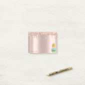 バラエレガント金ゴールドグリッタードリップスグリーンパイナップル ポストイット (デスク上)