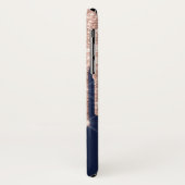 バラエレガント金ゴールドグリッタードリップスネイビーブルー Case-Mate iPhoneケース (裏面/左)