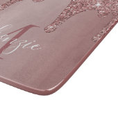 バラエレガント金ゴールドグリッタードリップスモノグラム カッティングボード (角)