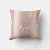 バラエレガント金ゴールドグリッタードリップスモノグラム クッション (裏面)