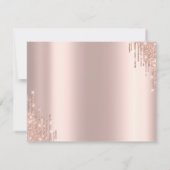 バラエレガント金ゴールドグリッタードリップスリハーサルディナー 招待状 (裏面)