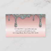 バラエレガント金ゴールドグリッタードリップリップグロスをテーマにした 名刺 (裏面)