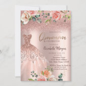 バラエレガント金ゴールドグリッタードレスバラキンセアニラ 招待状 (正面)