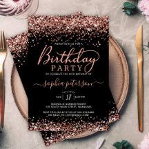 バラエレガント金ゴールドグリッターニーエイジブラック誕生日