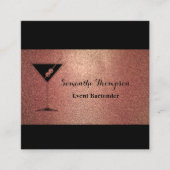 バラエレガント金ゴールドグリッターバーテンダー名刺 スクエア名刺 (正面)