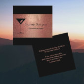 バラエレガント金ゴールドグリッターバーテンダー名刺 スクエア名刺