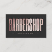 バラエレガント金ゴールドグリッターバーバーショップ 名刺 (正面)