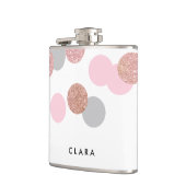 バラエレガント金ゴールドグリッターパステルピンク紙吹雪 フラスク (左)