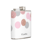 バラエレガント金ゴールドグリッターパステルピンク紙吹雪 フラスク (右)