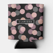 バラエレガント金ゴールドグリッターパステルピンク紙吹雪 缶クーラー (正面)