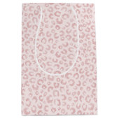 バラエレガント金ゴールドグリッターヒョウ柄 ミディアムペーパーバッグ (正面)