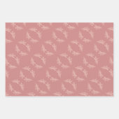 バラエレガント金ゴールドグリッターピンククリスマストリオギフト ラッピングペーパーシート (正面)