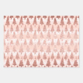 バラエレガント金ゴールドグリッターピンククリスマストリオギフト ラッピングペーパーシート (正面3)