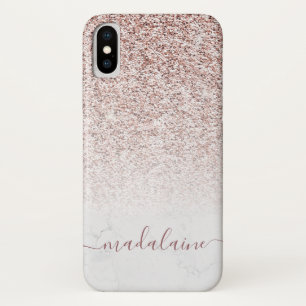 バラエレガント金ゴールドグリッターフェードマーブルモノグラムカス iPhone X ケース