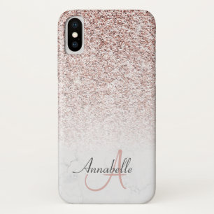 バラエレガント金ゴールドグリッターフェードマーブルモノグラム iPhone X ケース