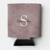 バラエレガント金ゴールドグリッターフォイルスパークルモノグラム 缶クーラー (正面)