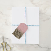 バラエレガント金ゴールドグリッターブラックレオパードプリント ギフトタグ (より糸付き)