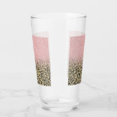 バラエレガント金ゴールドグリッターブラックレオパードプリント タンブラーグラス (右)